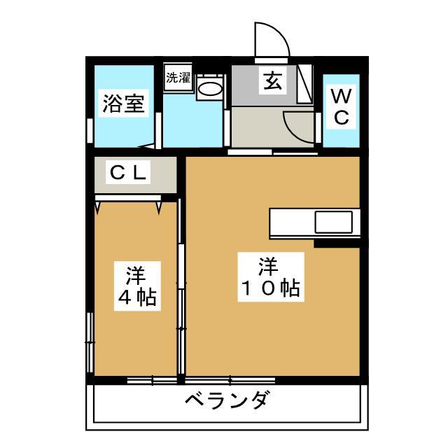 ミコノス(1LDK/3階)の間取り写真