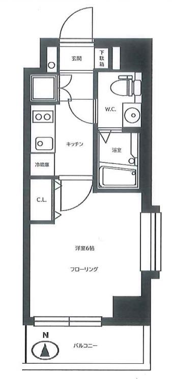 マニパレス羽田(1K/2階)の間取り写真