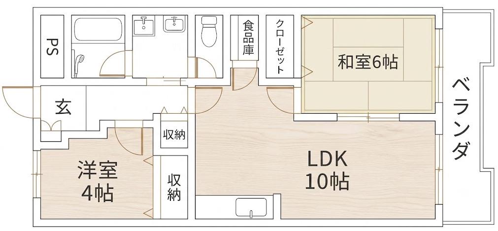 メゾンロイヤル(2LDK/5階)の間取り写真