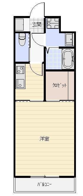 スターブル早出(1K/2階)の間取り写真