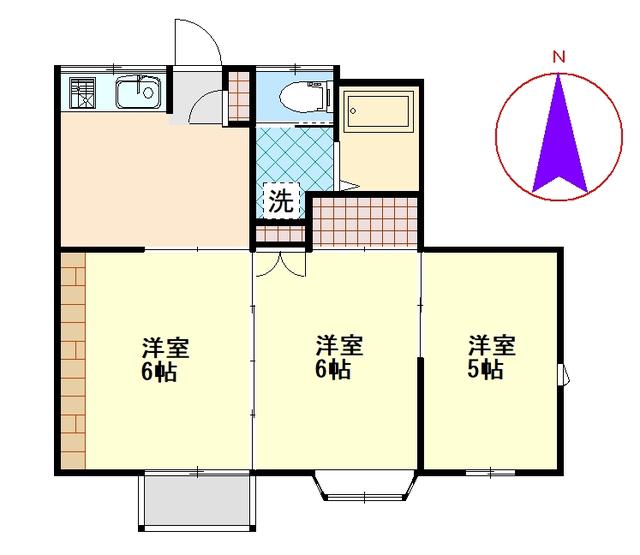 コスモハイツ(3K/2階)の間取り写真