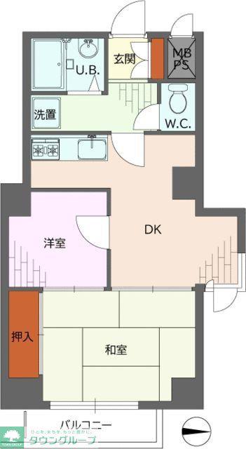 ライオンズステーションプラザ新中野(2DK/3階)の間取り写真
