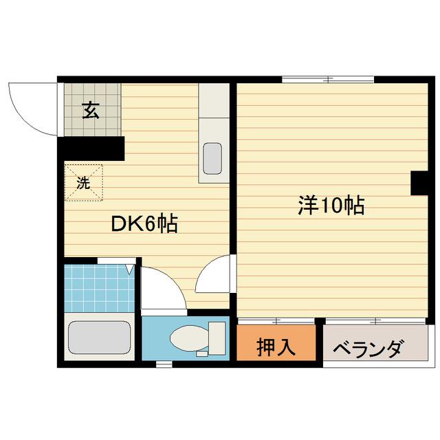 トレイン(1DK/2階)の間取り写真