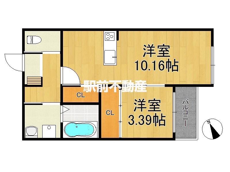 BRAVEBASE八女I(1LDK/1階)の間取り写真