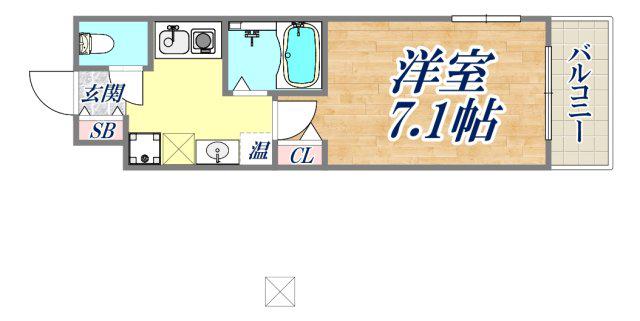 ISOGAMI イースト(1K/7階)の間取り写真