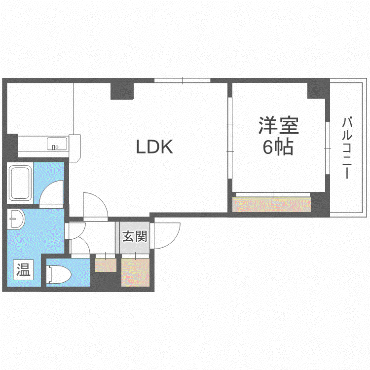ふじ田57ビル(1LDK/4階)の間取り写真