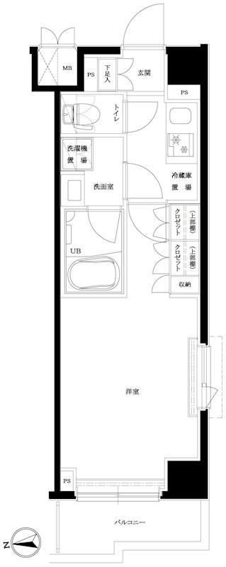 ルーブル横濱矢向(1K/4階)の間取り写真