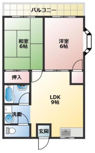 草間ビル(2DK/3階)の間取り写真