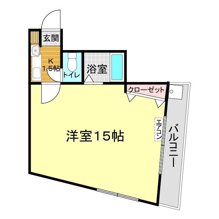ピュアキャッスル(1K/2階)の間取り写真
