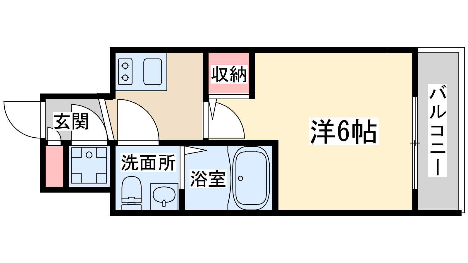 エスリード大阪梅田リュクス(1K/6階)の間取り写真
