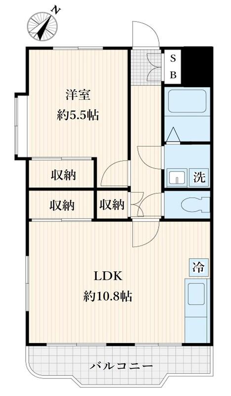 飯田マンション(1LDK/1階)の間取り写真