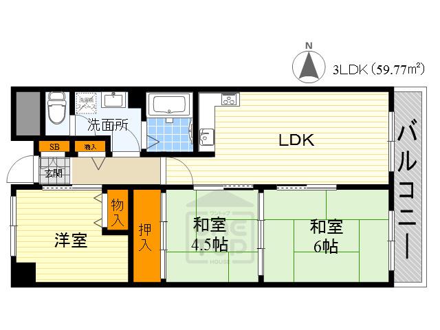 サンパレス桃山台(3LDK/7階)の間取り写真