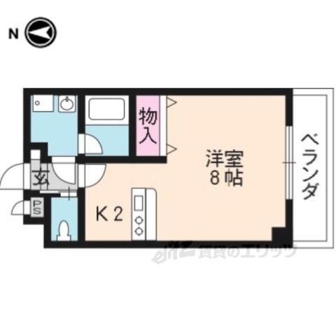 グランスクエア中久世(1K/4階)の間取り写真