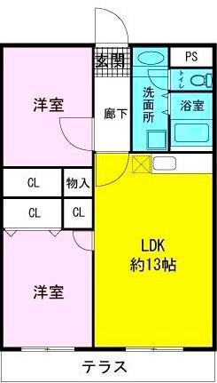 クレアトゥール(2LDK/3階)の間取り写真