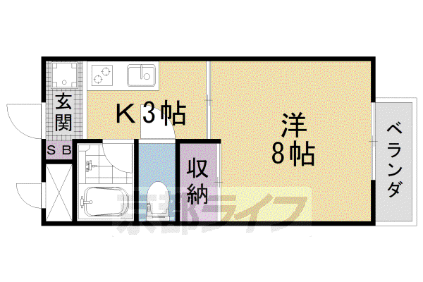 メゾン林II(1K/1階)の間取り写真