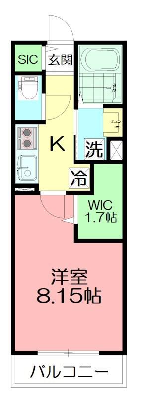 グリーンハイム(1K/1階)の間取り写真