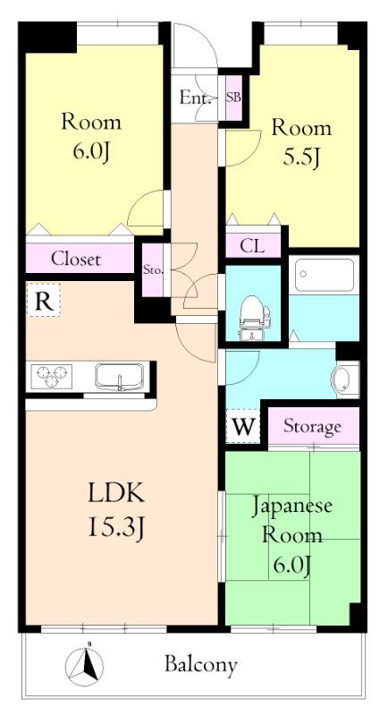 フォーシーズン(3LDK/3階)の間取り写真