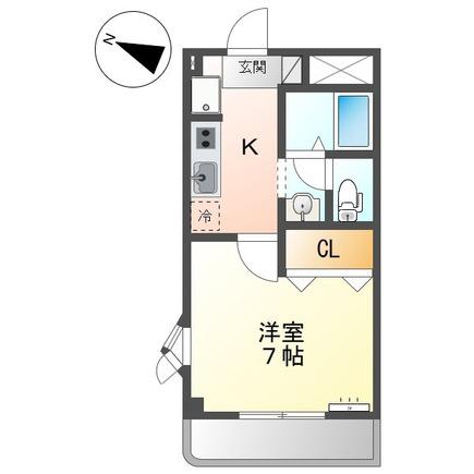 ビューパレス・M(1K/2階)の間取り写真