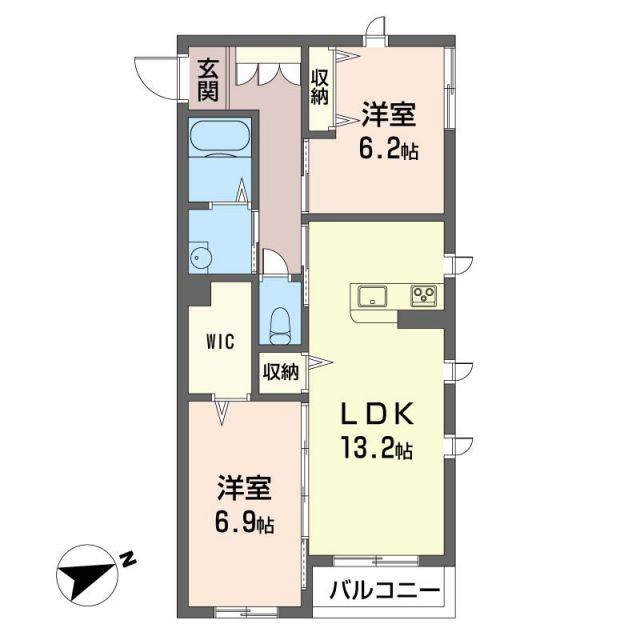 東武伊勢崎線 春日部駅 徒歩14分 2階建 築11年(2LDK/2階)の間取り写真