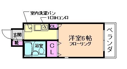 MCハイツ(1K/2階)の間取り写真