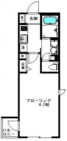 プレジールメゾンKATO(1K/3階)の間取り写真