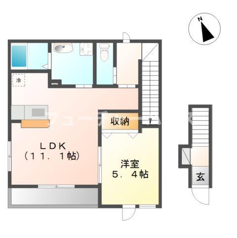 ワイズスクエア92(1LDK/2階)の間取り写真