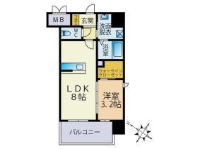 Y・M FLAT(1LDK/4階)の間取り写真