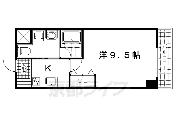 R-IIコート(1K/4階)の間取り写真