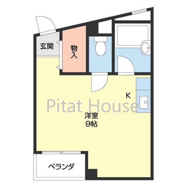 ピュア紀三井寺(ワンルーム/4階)の間取り写真