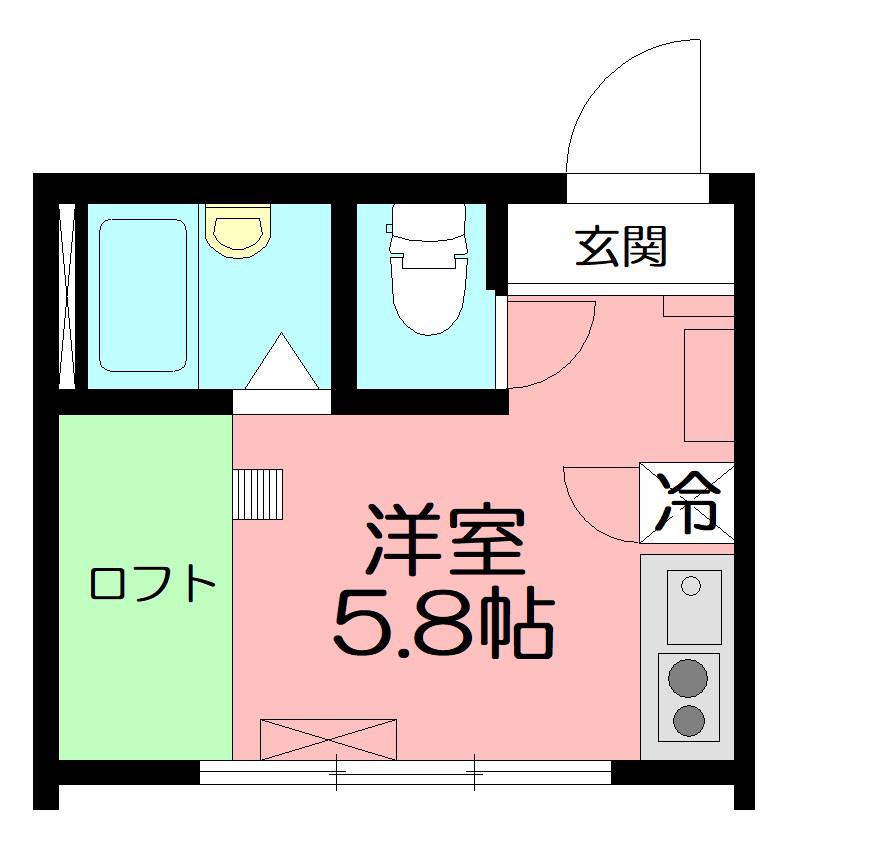 ハイドレンジア箱根(1K/2階)の間取り写真