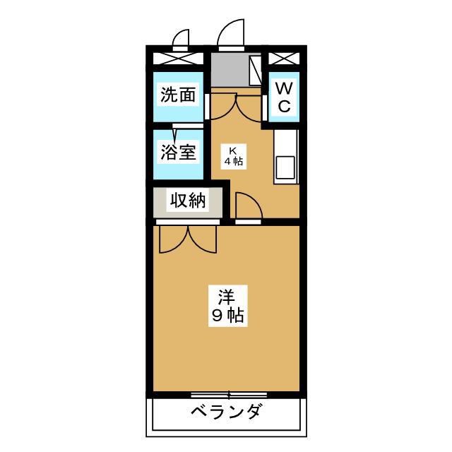 向学ハイツ歓(1K/2階)の間取り写真