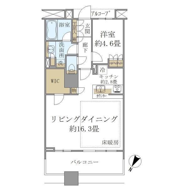 BRILLIA MARE有明 TOWER&GARDENブリリア(1LDK/13階)の間取り写真