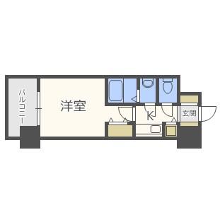 エイペックス心斎橋東(1K/2階)の間取り写真