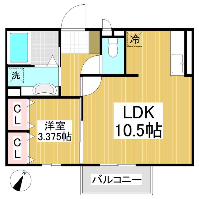 ベイリービーズ(1LDK/1階)の間取り写真
