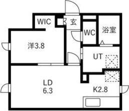 北40条西6丁目(1LDK/2階)の間取り写真