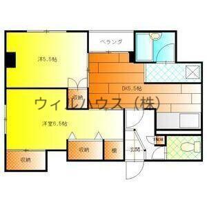 堺フェニックス(2DK/3階)の間取り写真