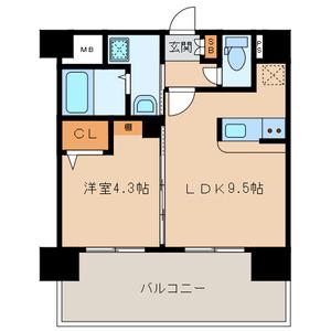 三島マンション博多駅東(1LDK/4階)の間取り写真