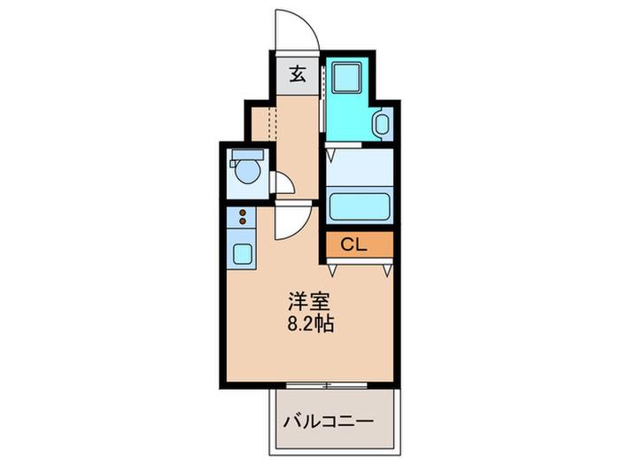SQUARE箱崎(ワンルーム/7階)の間取り写真