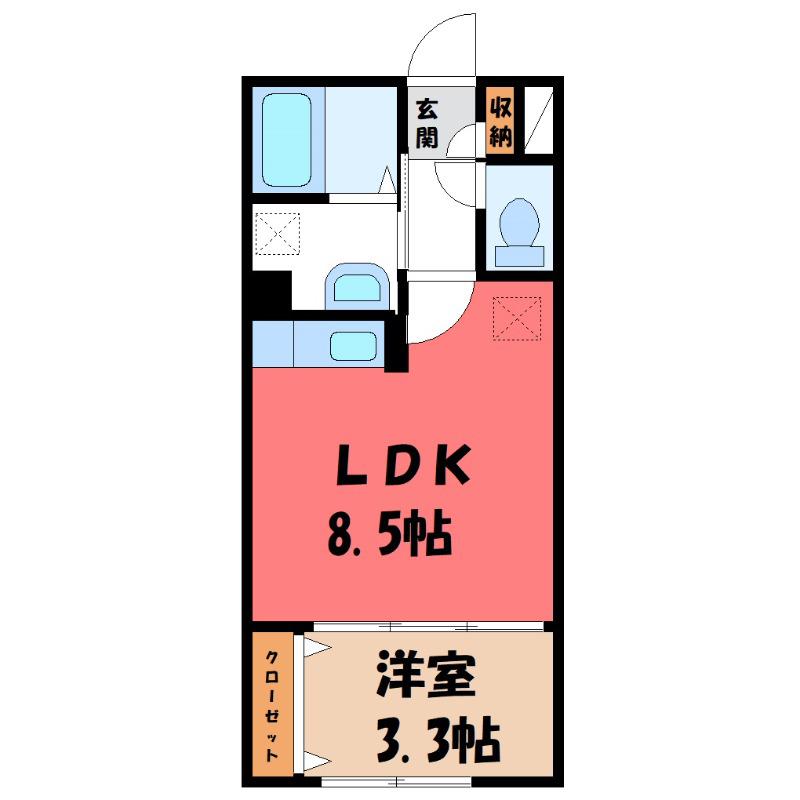 パーシモンIII(1LDK/2階)の間取り写真