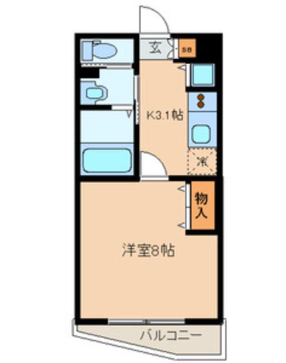 サンメゾン(1K/1階)の間取り写真