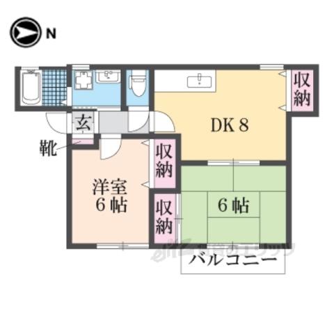ルミエールシマムラ(2LDK/1階)の間取り写真