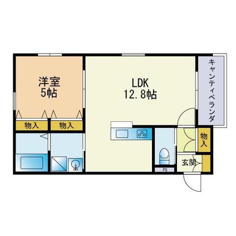 へーベルメゾン六本松(1LDK/2階)の間取り写真