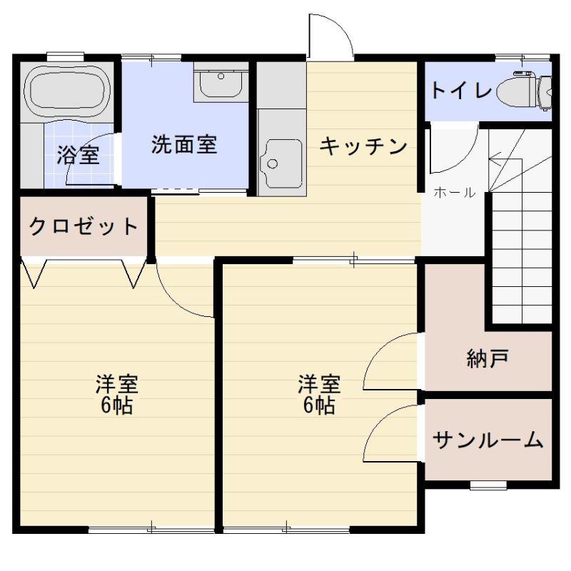 アドラブール(2K/2階)の間取り写真