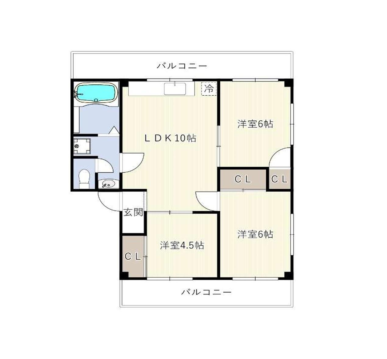 アイリスコートさがみ野(3LDK/4階)の間取り写真