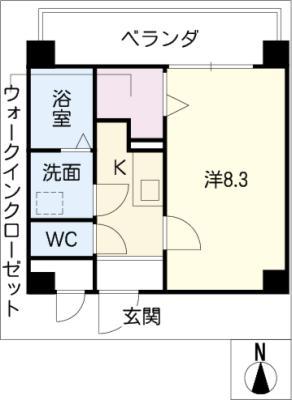 FINE吹矢(1K/4階)の間取り写真