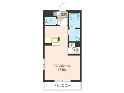 シャーメゾン スーベニアVI(ワンルーム/1階)の間取り写真