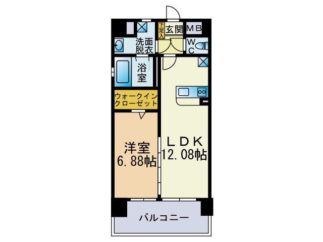 ゲニウス高砂(1LDK/2階)の間取り写真