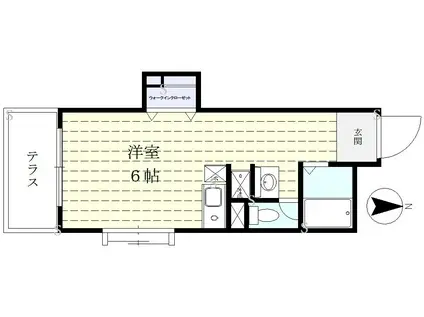 京信マンション(ワンルーム/1階)の間取り写真