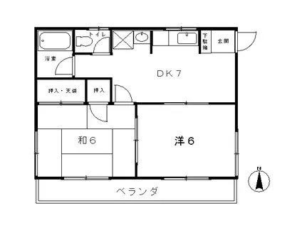 第三メゾン原島2(2DK/2階)の間取り写真