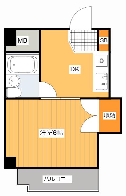 中山南ビル(1DK/3階)の間取り写真